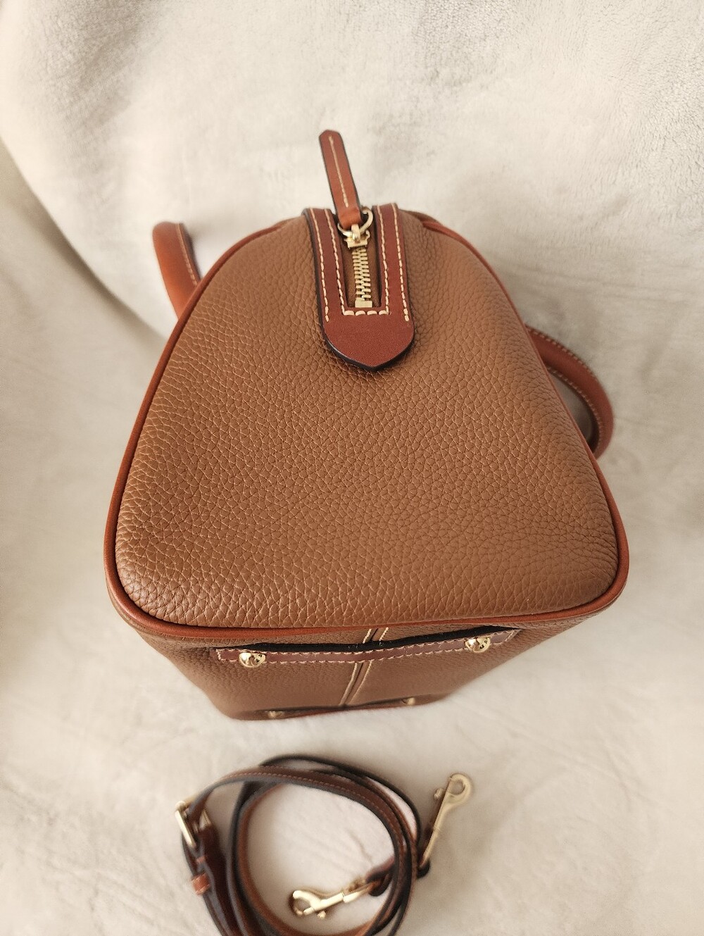 Dooney & Bourke Caramel Pebble Grain Satchel - Picture 4 of 7